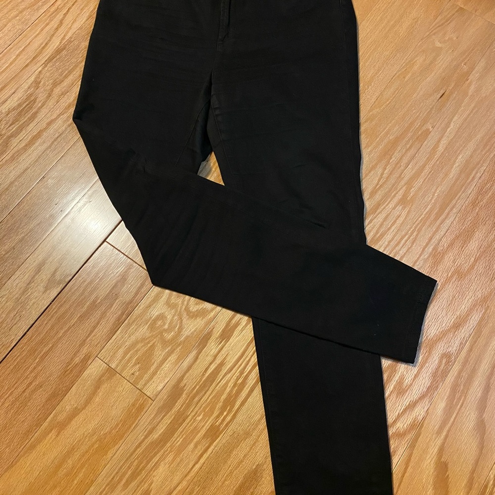 New Tahari Skinny Crop Jeans Dark Wash Mid Rise Stretch Denim - Black 14